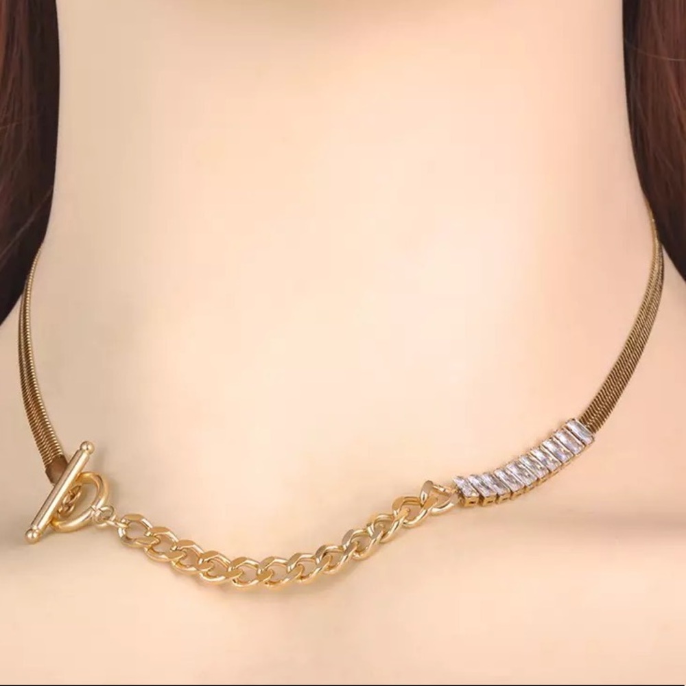 Stainless Steel Snake Chain Necklace For Women - Picture 2 of 5